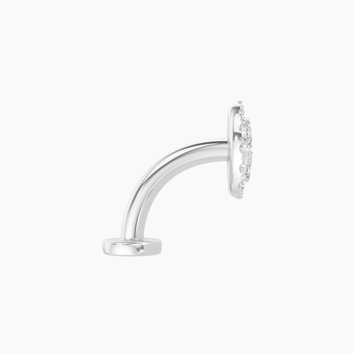 Eirene | 18k White Gold 7.5 mm 8 mm Halo Marquise Diamond Floating Navel Piercing