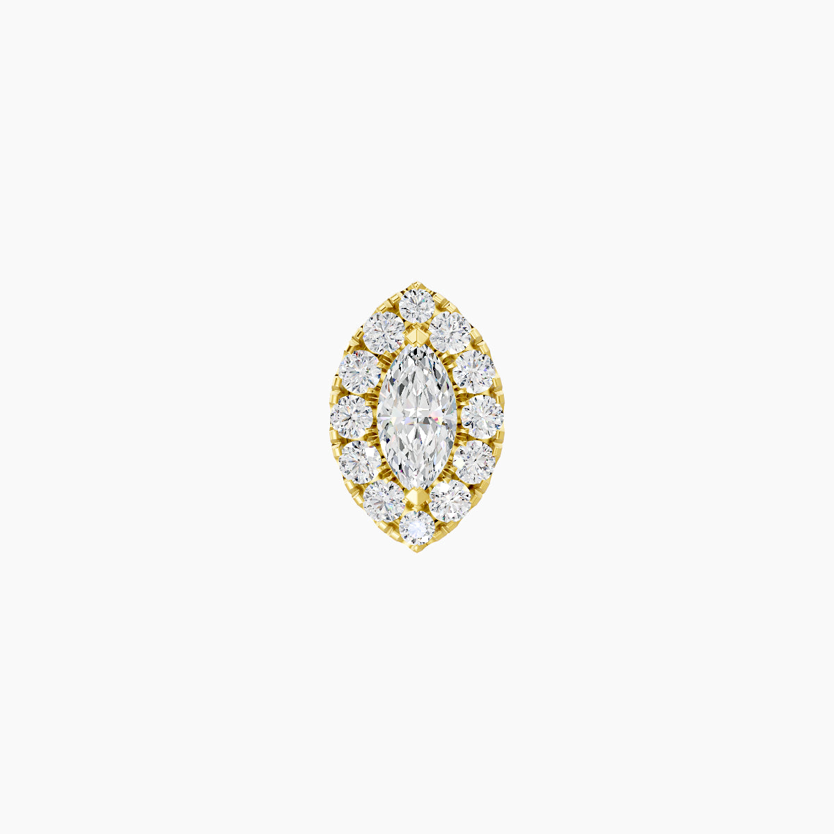 Eirene | 18k Yellow Gold 7.5 mm 8 mm Halo Marquise Diamond Piercing