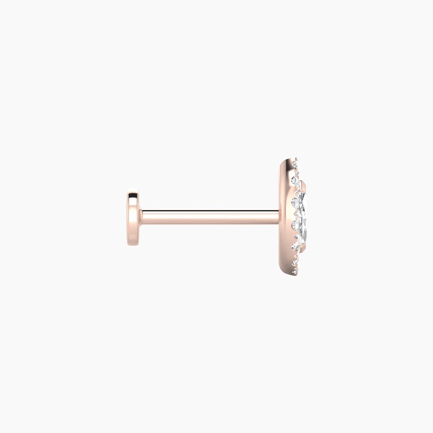 Eirene | 18k Rose Gold 8 mm 8 mm Halo Marquise Diamond Piercing