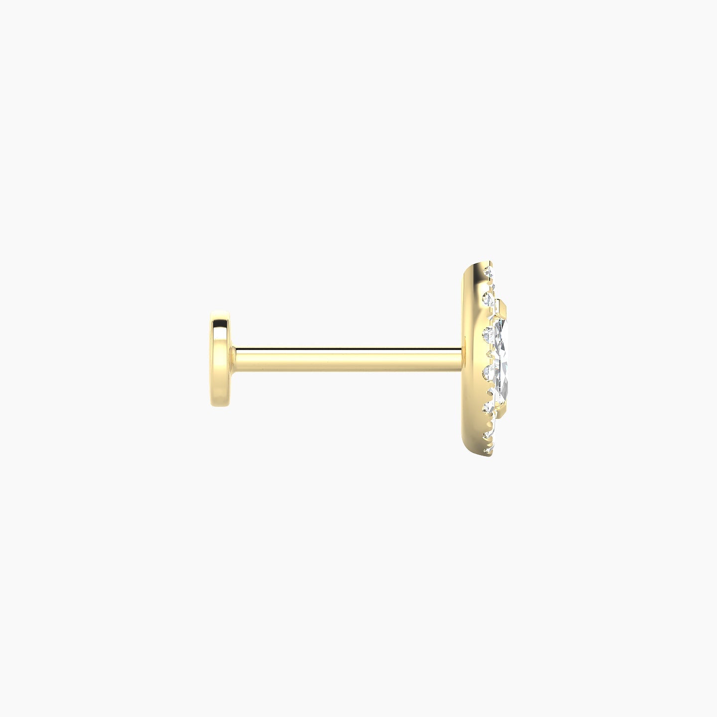 Eirene | 18k Yellow Gold 8 mm 8 mm Halo Marquise Diamond Piercing