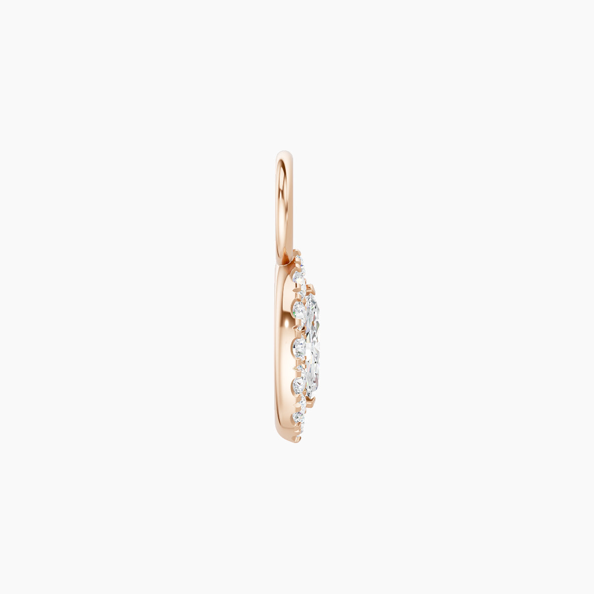 Eirene | 18k Rose Gold 7.5 mm Halo Marquise Diamond Charm