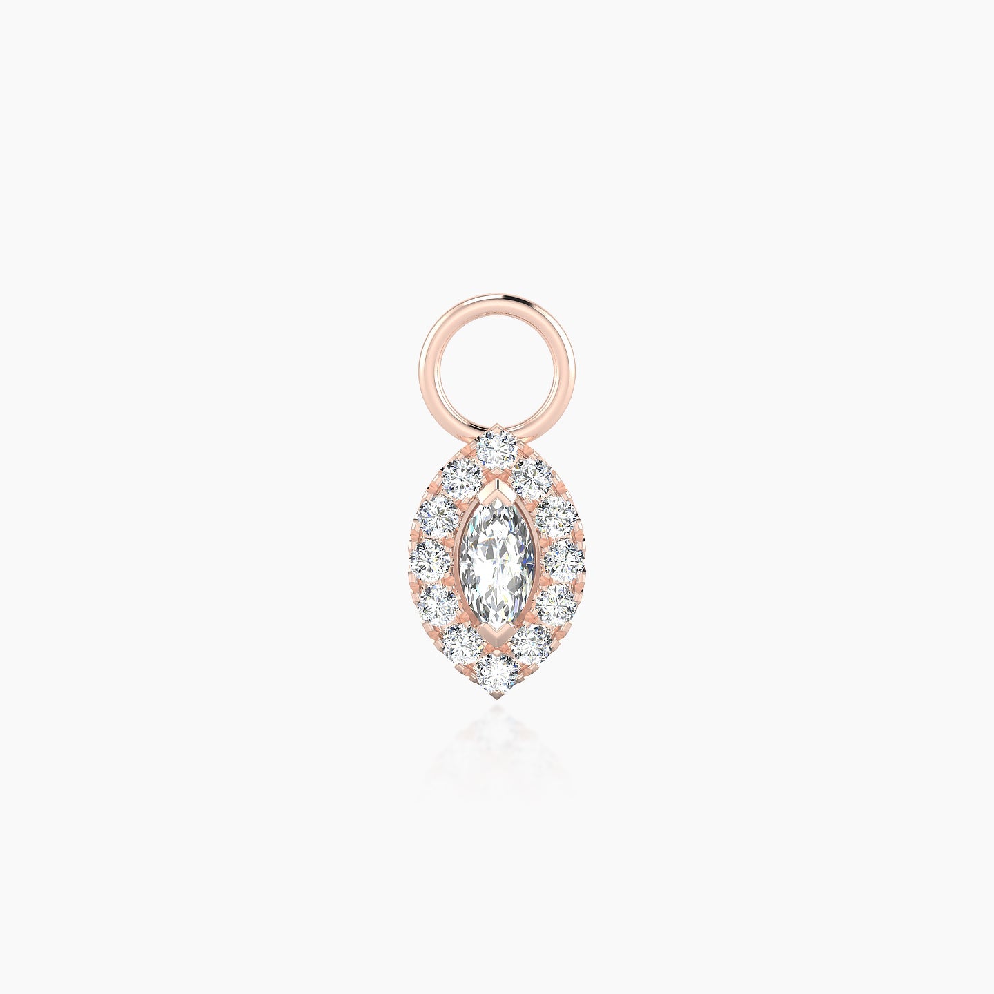 Eirene | 18k Rose Gold 8 mm Halo Marquise Diamond Charm