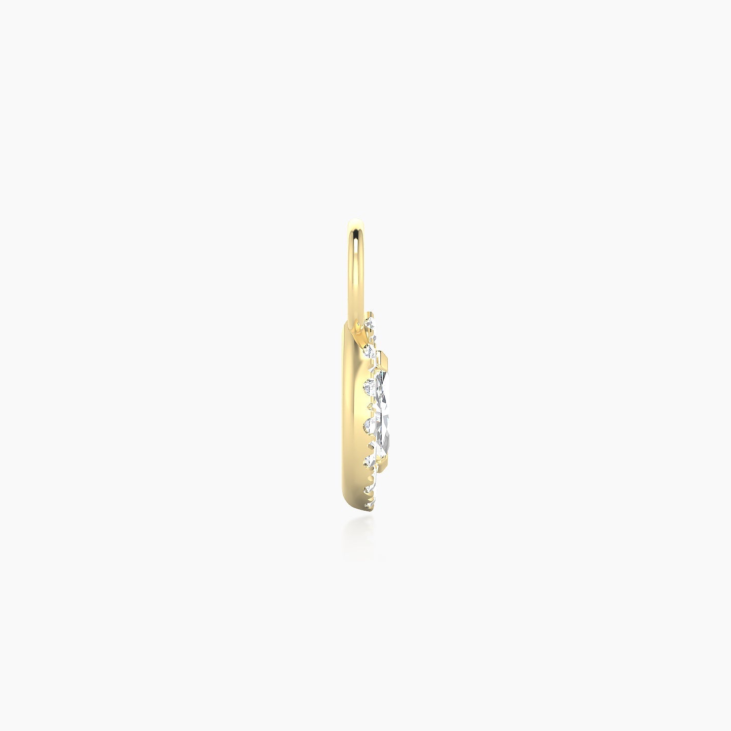 Eirene | 18k Yellow Gold 8 mm Halo Marquise Diamond Charm