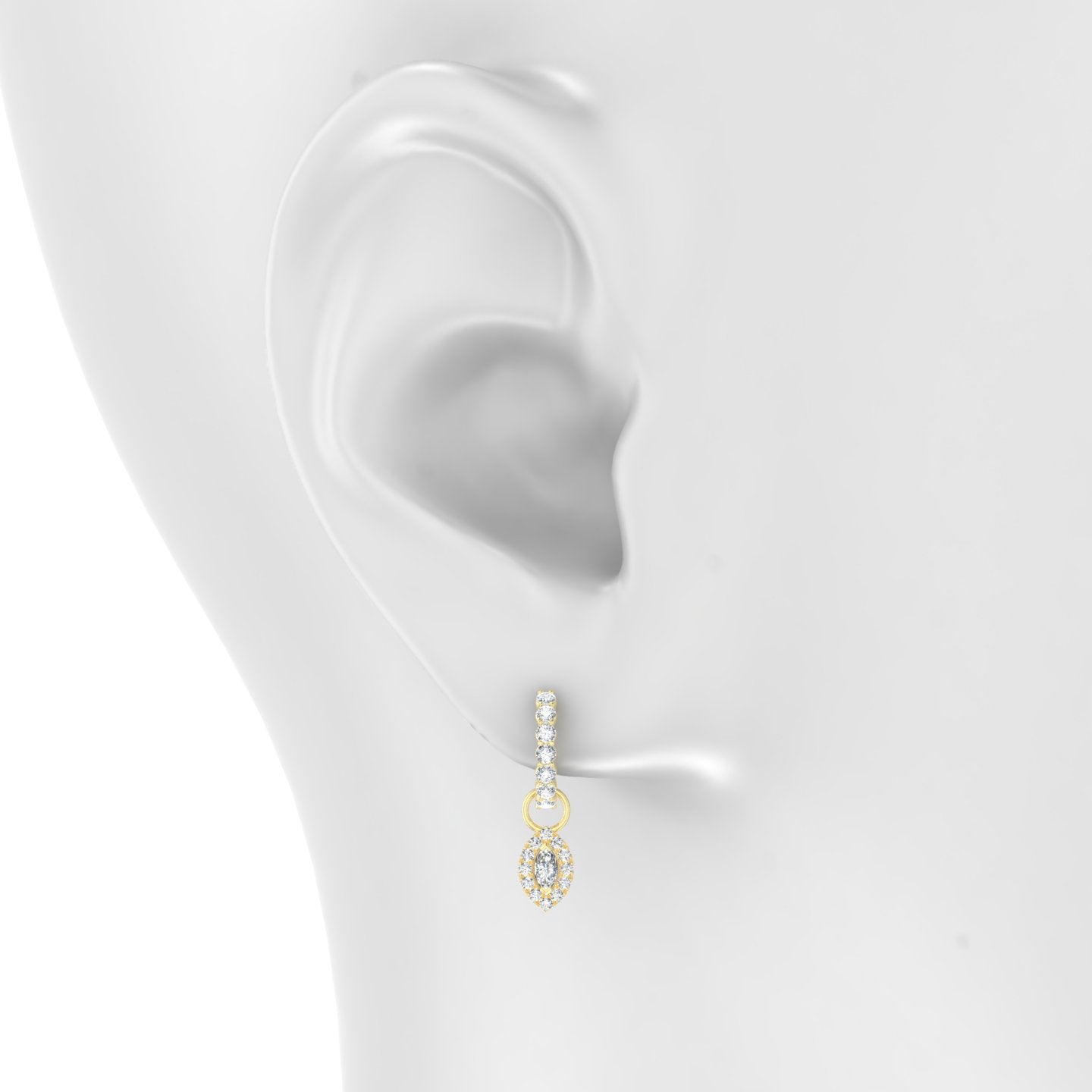 Eirene | 18k Yellow Gold 7.5 mm Halo Marquise Diamond Charm