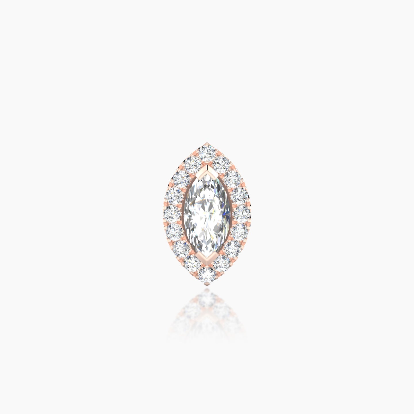 Eirene | 18k Rose Gold 9.5 mm 5 mm Halo Marquise Diamond Piercing