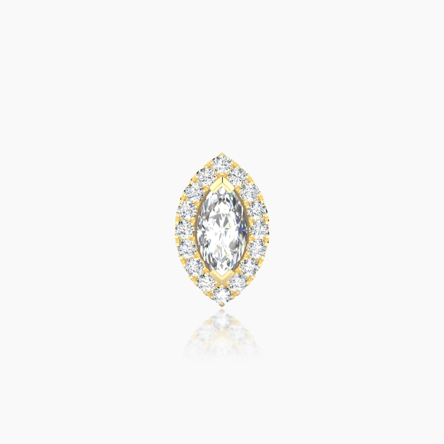 Eirene | 18k Yellow Gold 9.5 mm 5 mm Halo Marquise Diamond Piercing