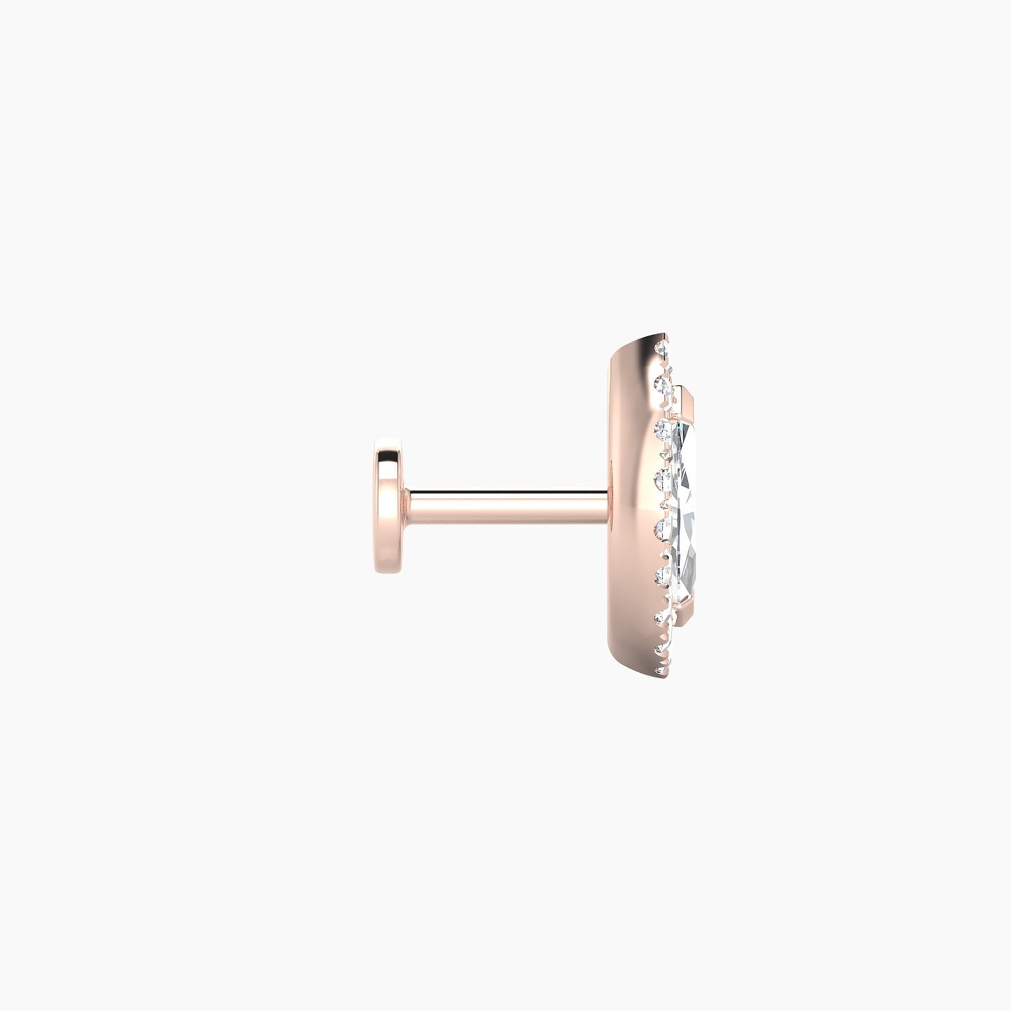 Eirene | 18k Rose Gold 9.5 mm 5 mm Halo Marquise Diamond Piercing