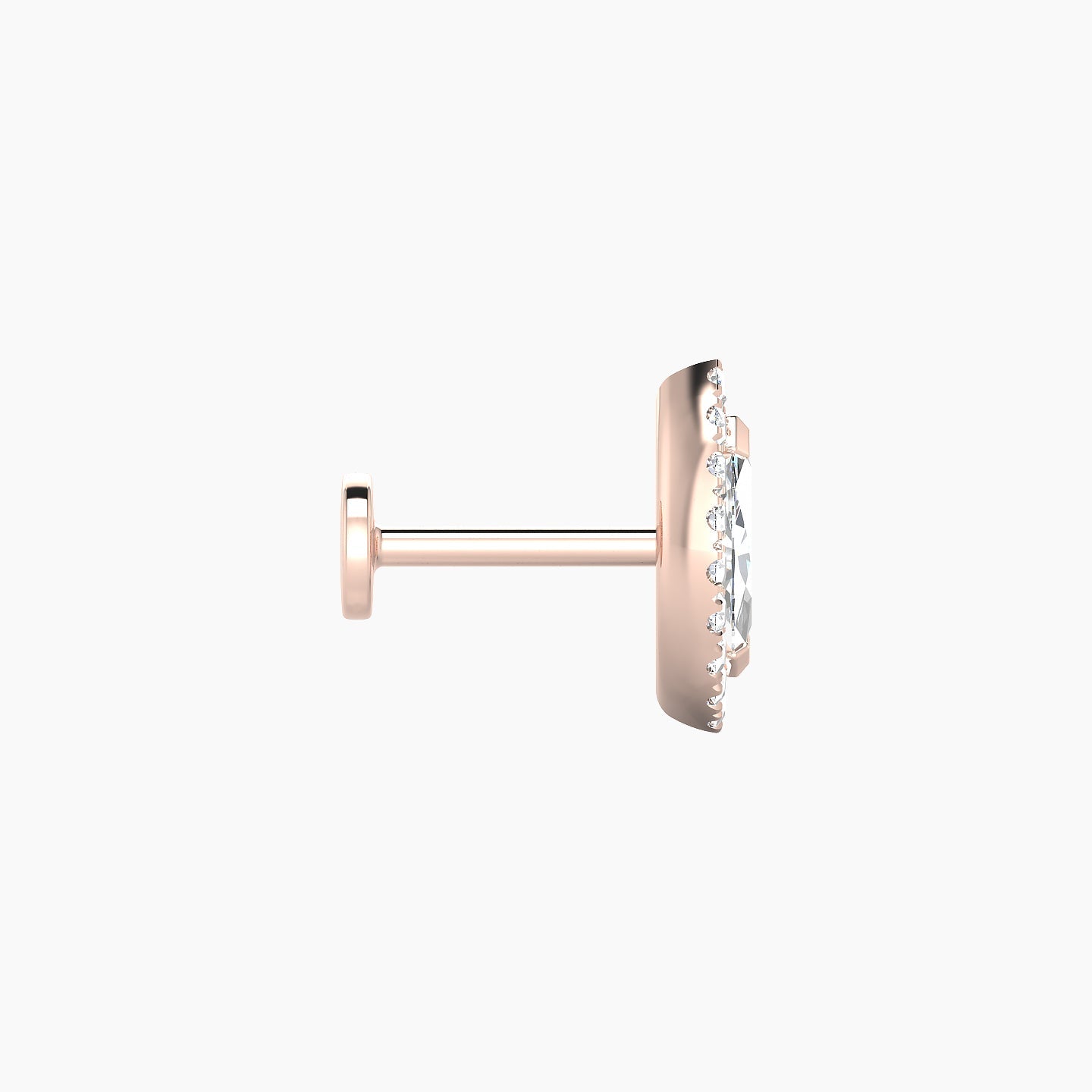 Eirene | 18k Rose Gold 9.5 mm 6.5 mm Halo Marquise Diamond Piercing