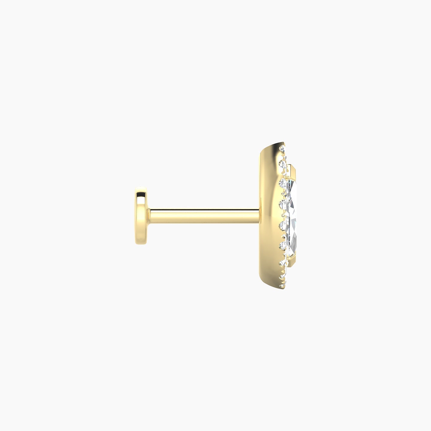 Eirene | 18k Yellow Gold 9.5 mm 6.5 mm Halo Marquise Diamond Piercing