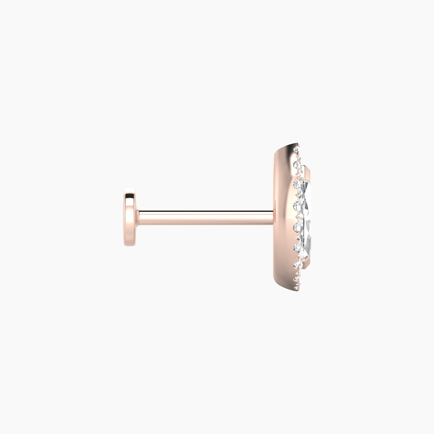 Eirene | 18k Rose Gold 9.5 mm 8 mm Halo Marquise Diamond Piercing