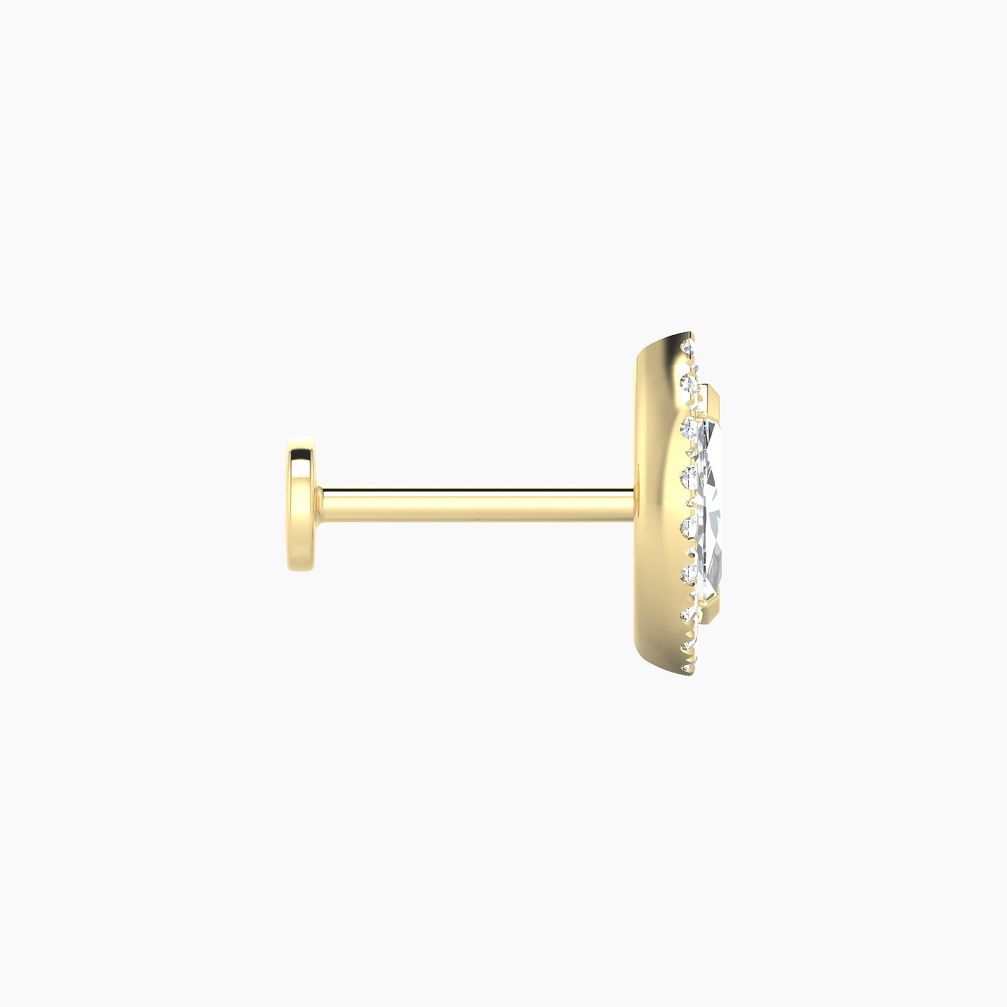 Eirene | 18k Yellow Gold 9.5 mm 8 mm Halo Marquise Diamond Piercing