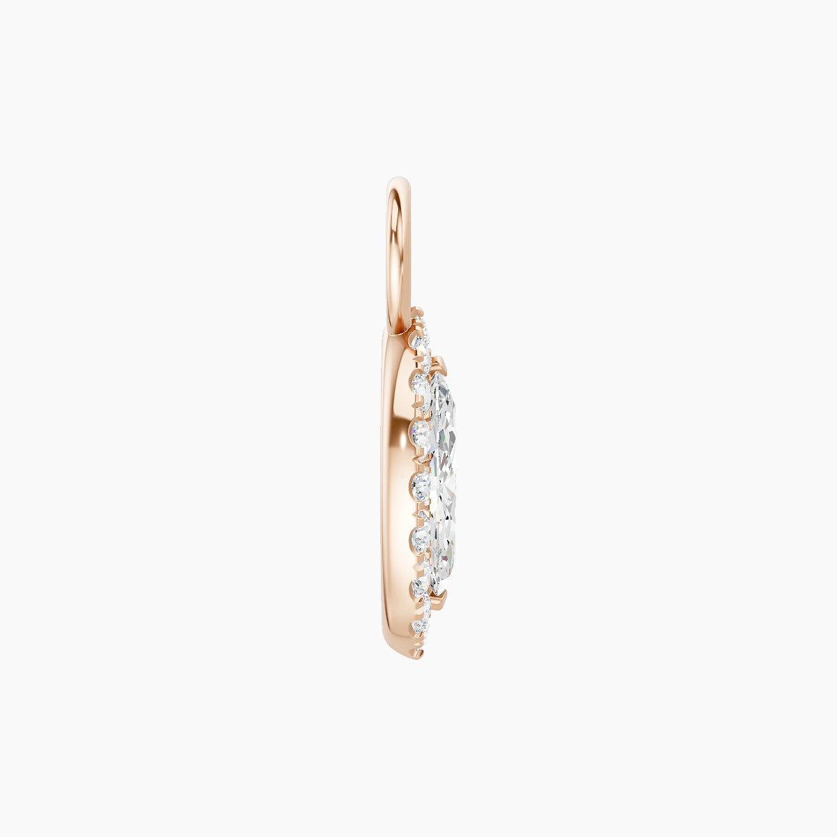 Eirene | 18k Rose Gold 9.5 mm Halo Marquise Diamond Charm