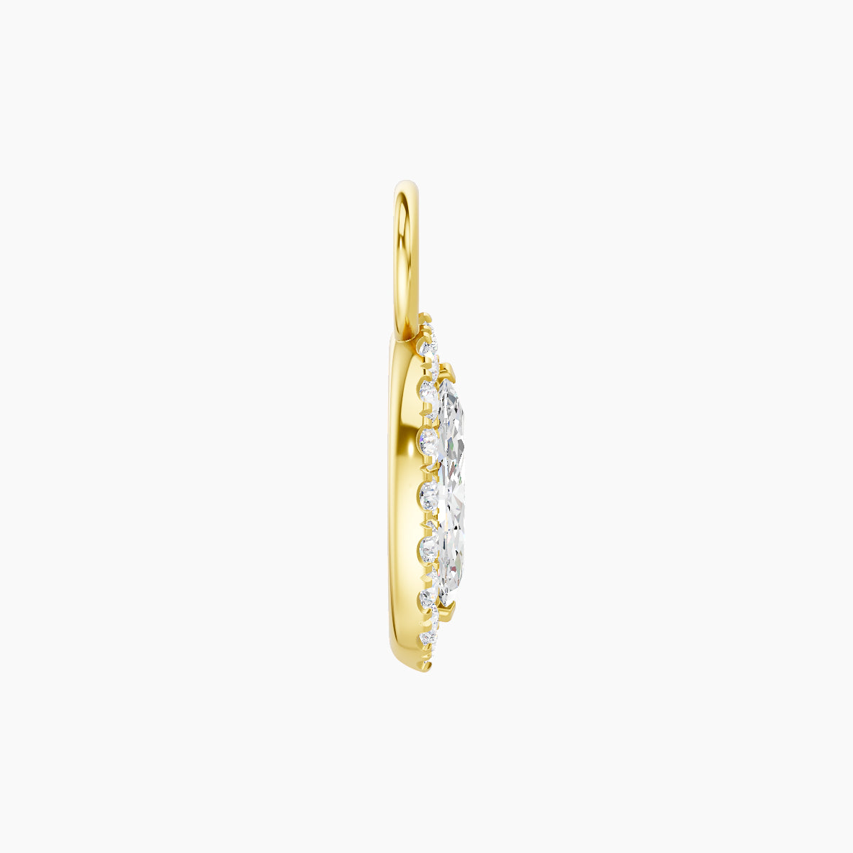 Eirene | 18k Yellow Gold 9.5 mm Halo Marquise Diamond Charm
