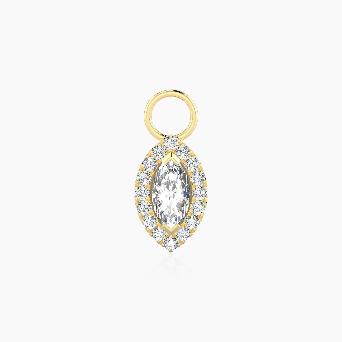 Eirene | 18k Yellow Gold 9.5 mm Halo Marquise Diamond Charm