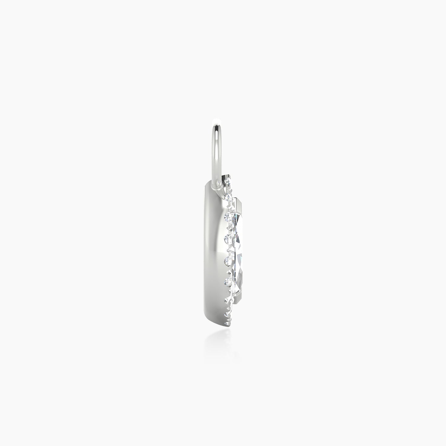 Eirene | 18k White Gold 9.5 mm Halo Marquise Diamond Charm