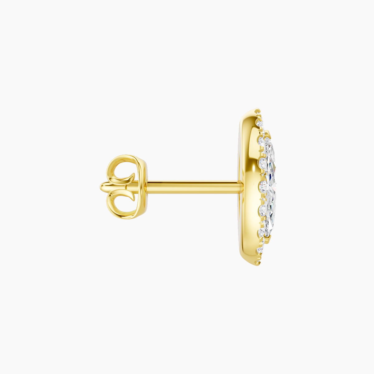Eirene | 18k Yellow Gold 9.5 mm Halo Marquise Diamond Earring