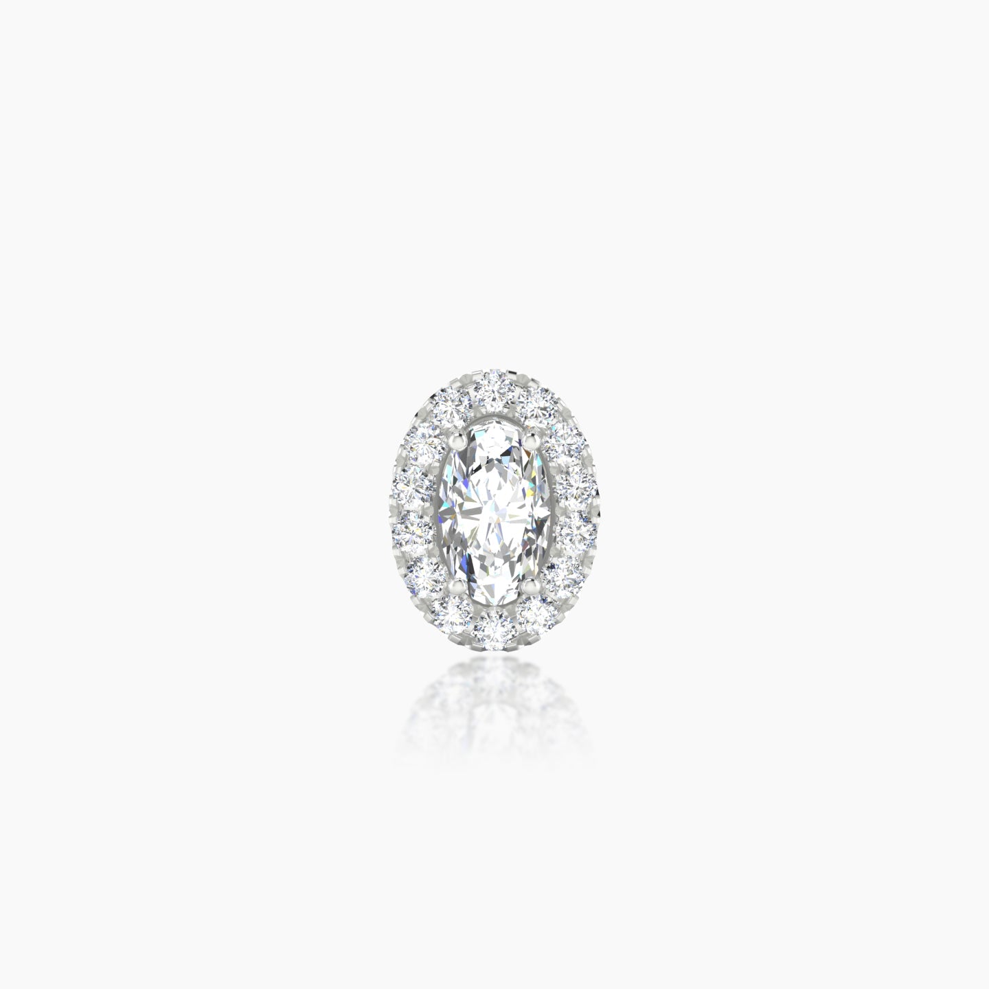 Eirene | 18k White Gold 8 mm 5 mm Halo Oval Diamond Piercing