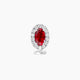 Eirene | Halo Oval Ruby & Diamond Floating Navel Piercing