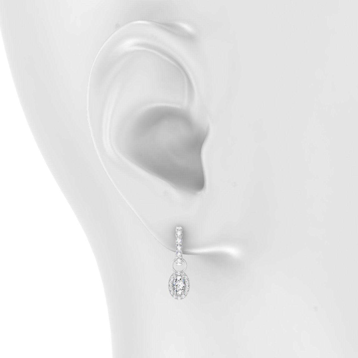 Eirene | 18k White Gold 7.5 mm Halo Oval Diamond Charm