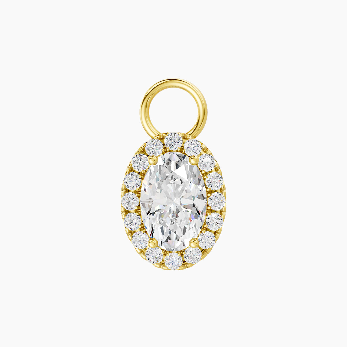 Eirene | 18k Yellow Gold 8.5 mm Halo Oval Diamond Charm