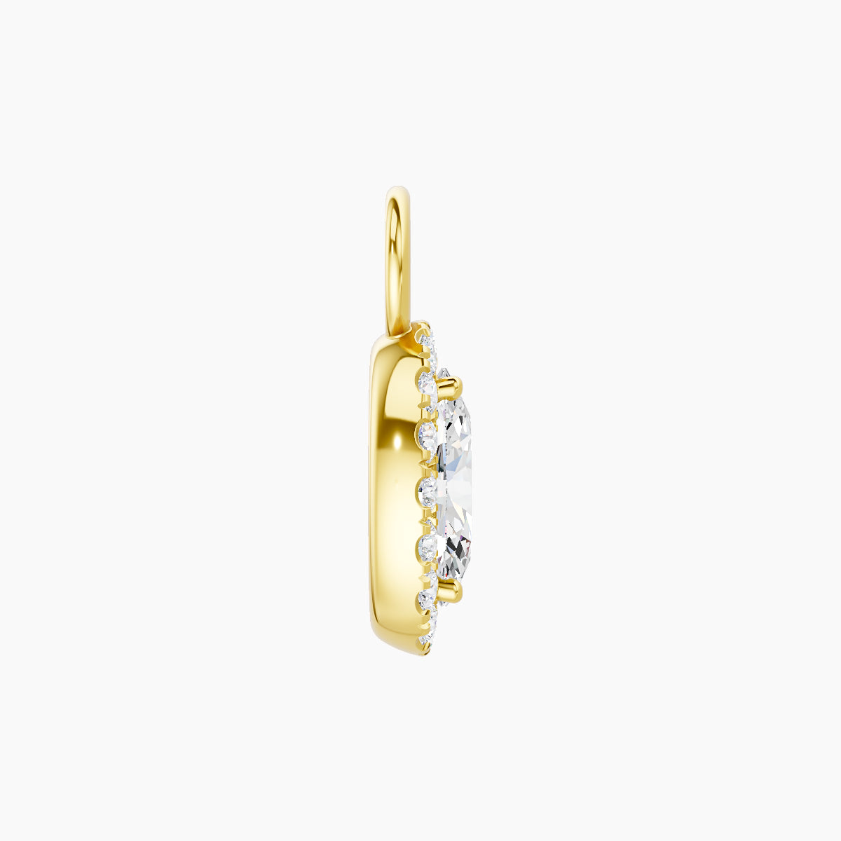 Eirene | 18k Yellow Gold 8.5 mm Halo Oval Diamond Charm