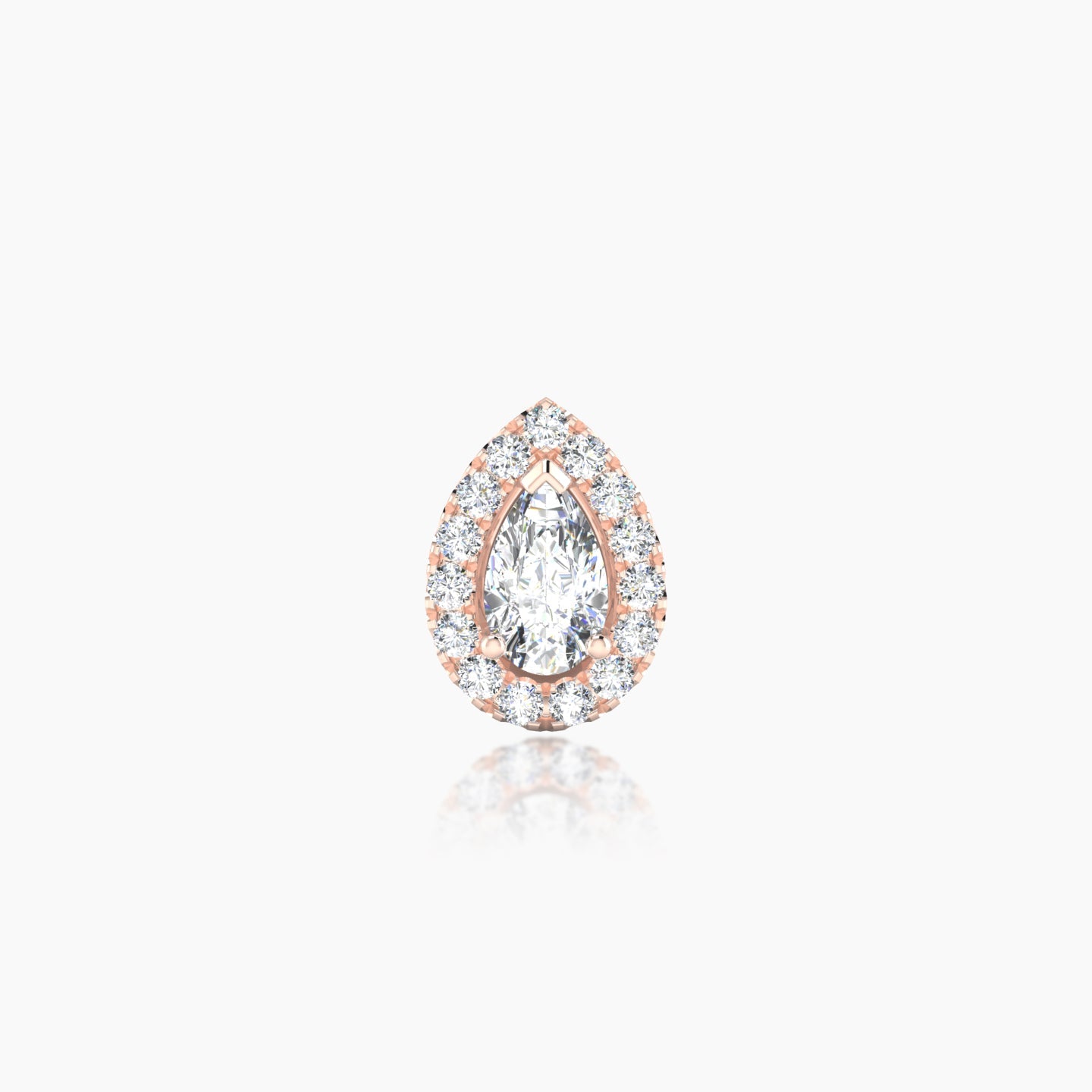 Eirene | 18k Rose Gold 8.5 mm 5 mm Halo Pear Diamond Piercing