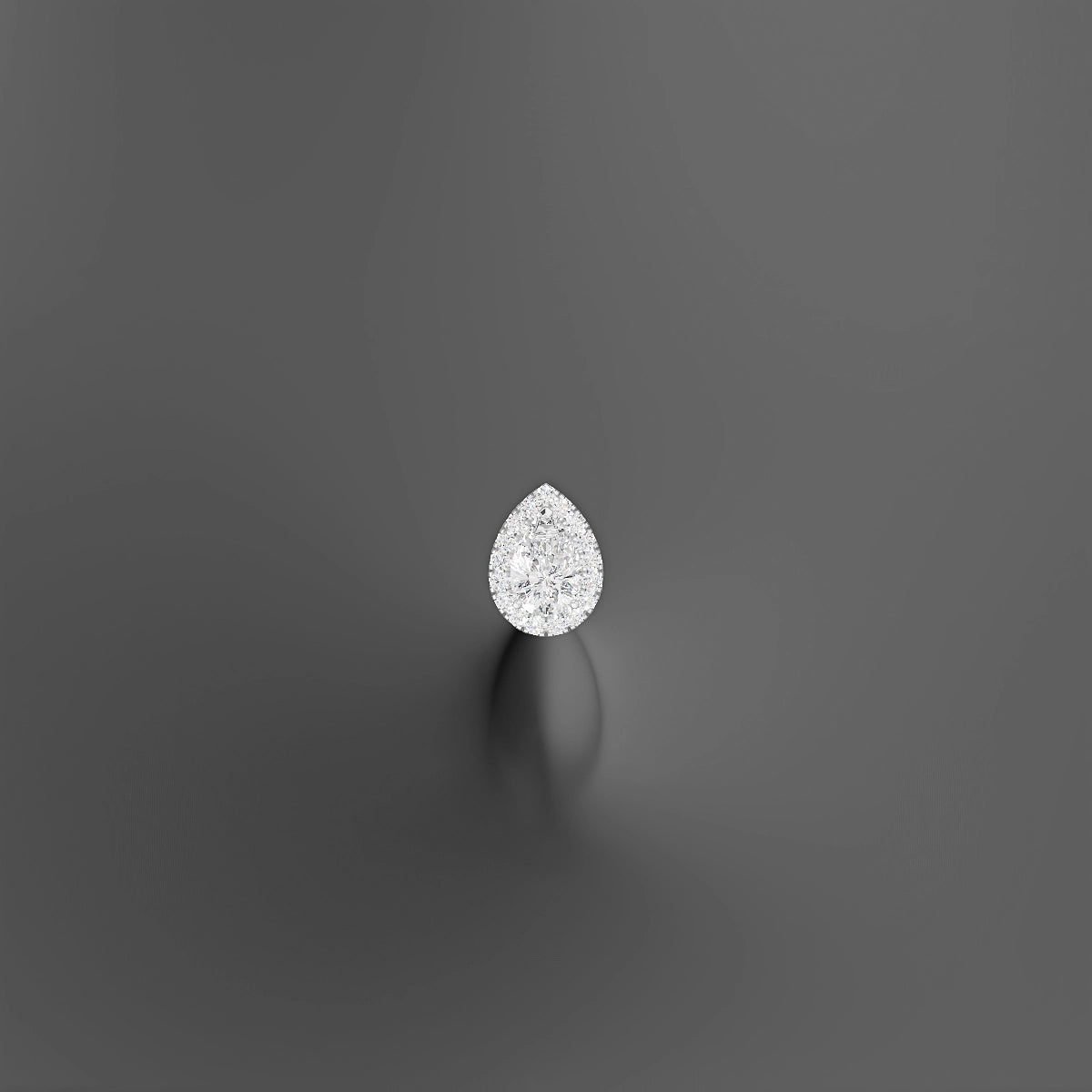 Eirene | 18k White Gold 9.5 mm 10 mm Halo Pear Diamond Floating Navel Piercing