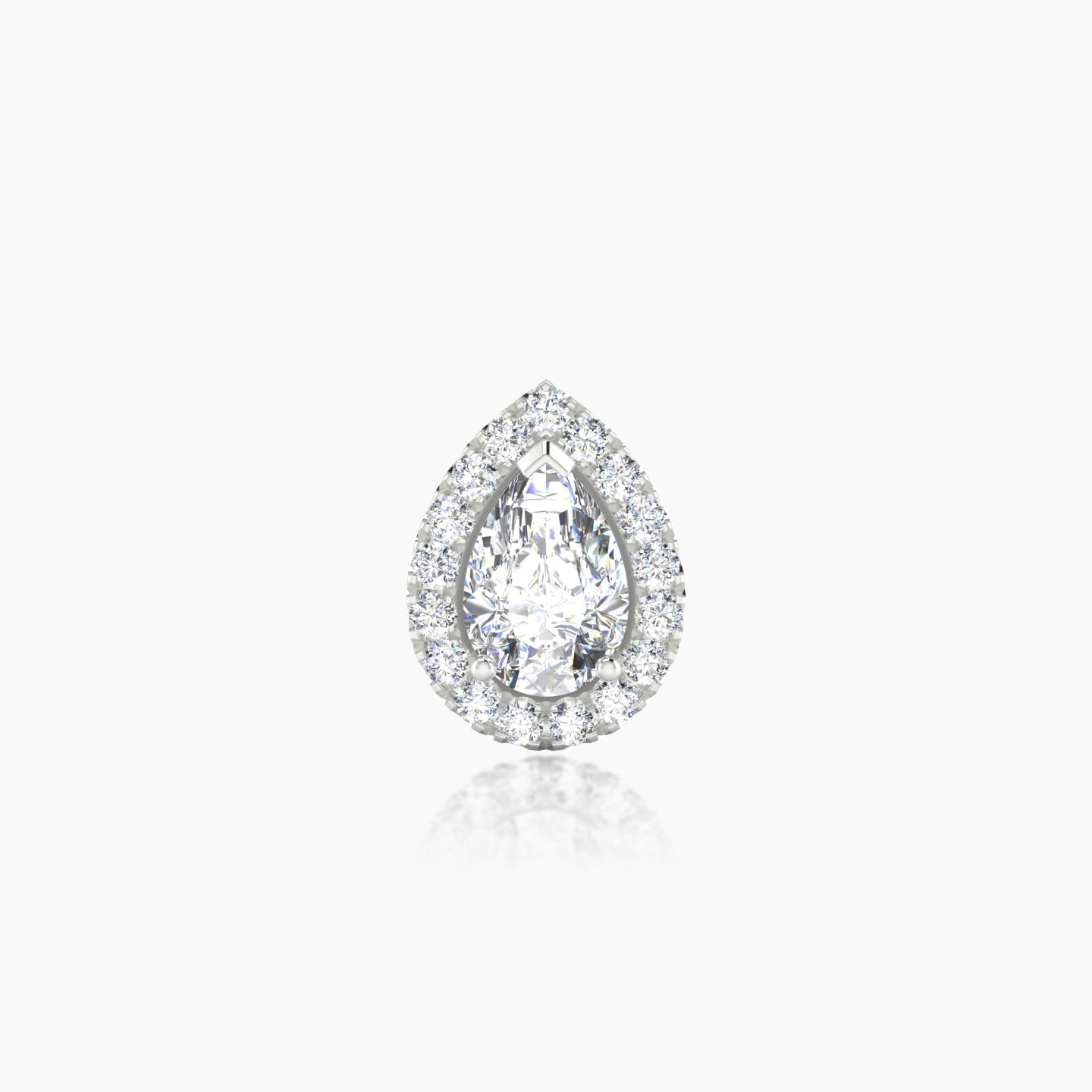 Eirene | 18k White Gold 9.5 mm 5 mm Halo Pear Diamond Piercing