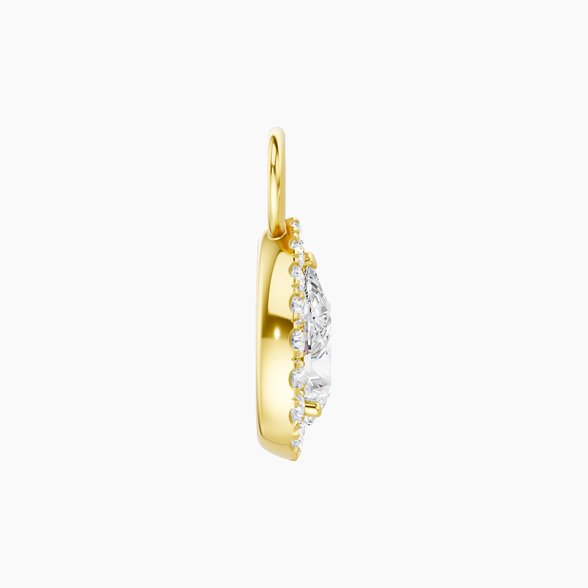 Eirene | 18k Yellow Gold 9.5 mm Halo Pear Diamond Charm