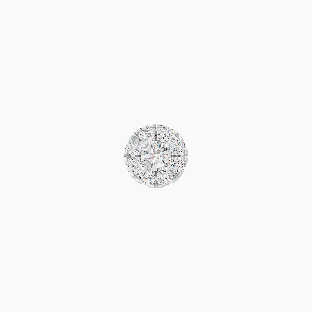 Eirene | 18k White Gold 4.5 mm 5 mm Halo Round Diamond Piercing