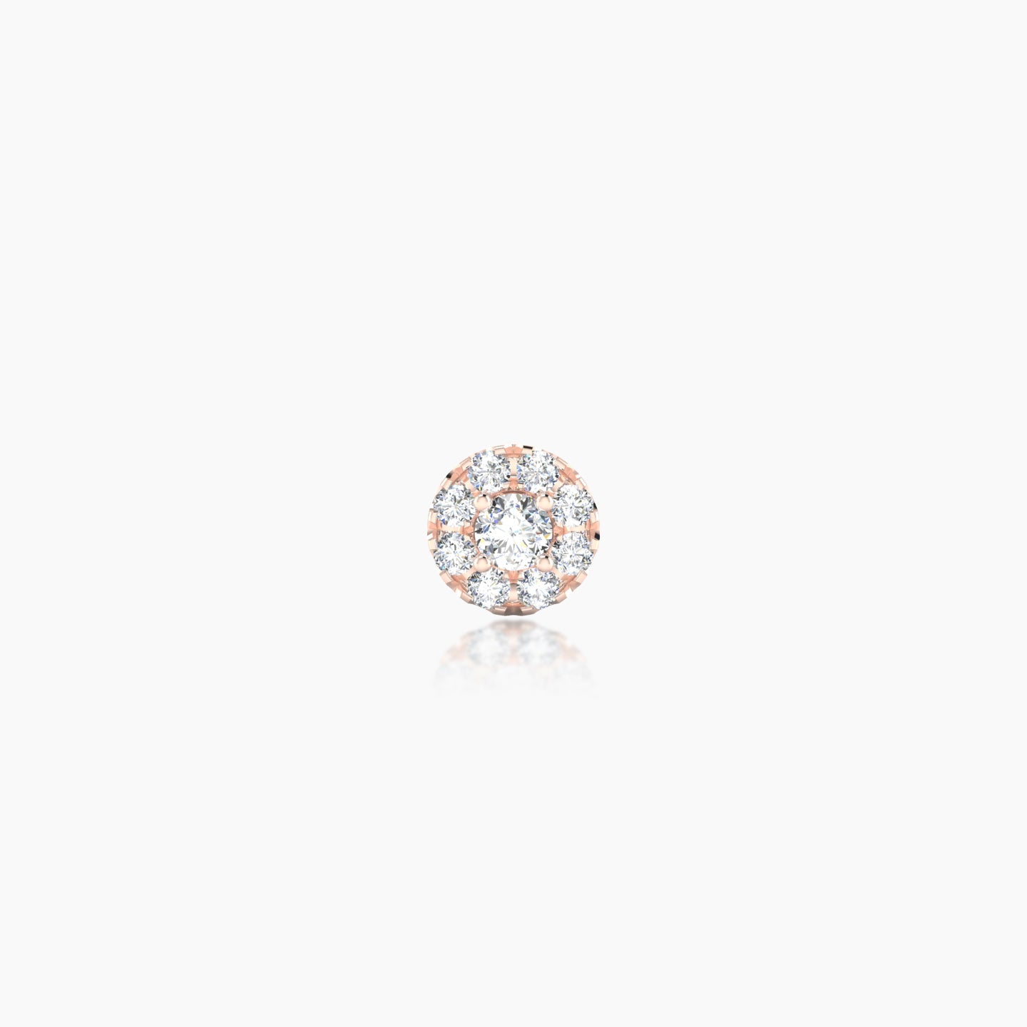 Eirene | 18k Rose Gold 5 mm 5 mm Halo Round Diamond Piercing