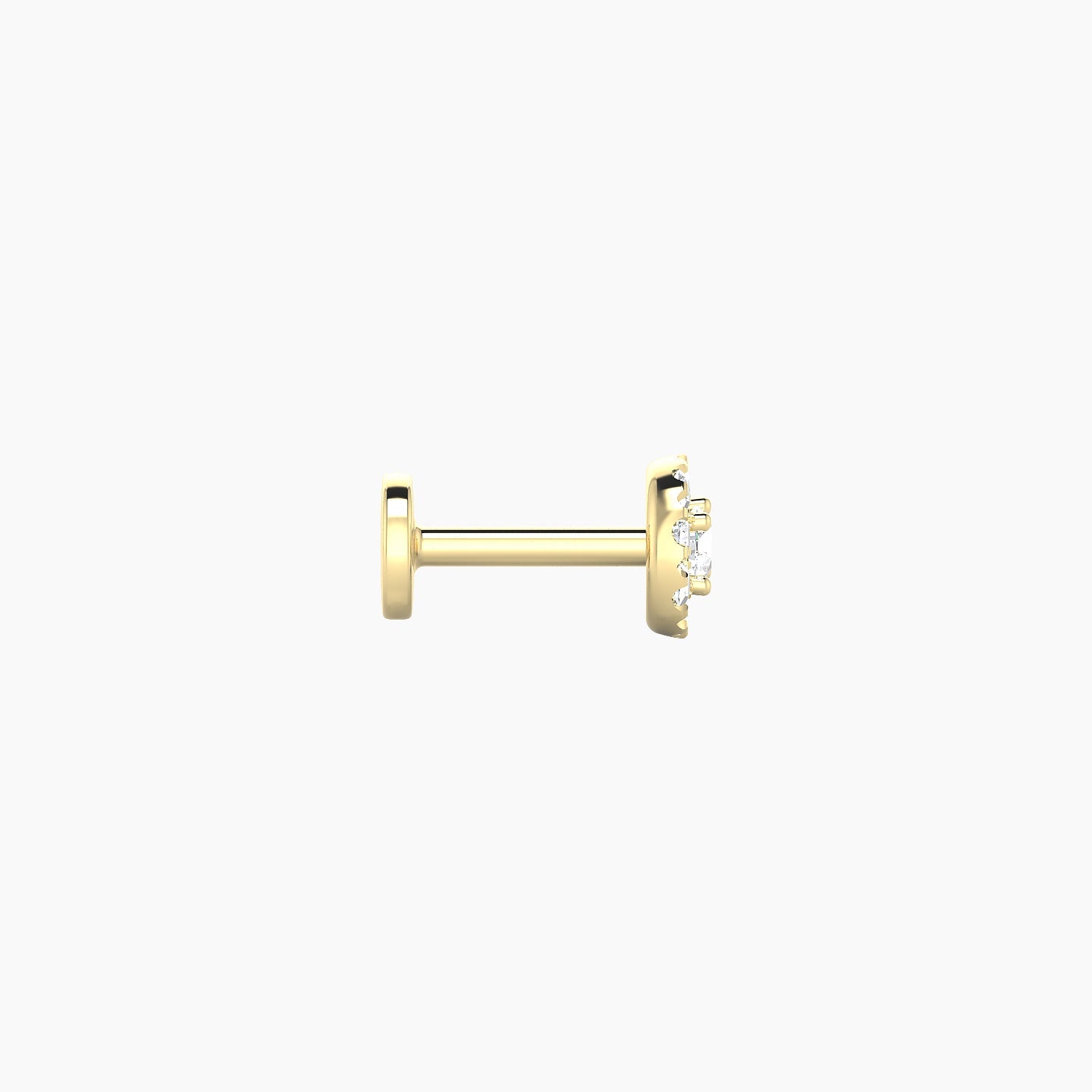 Eirene | 18k Yellow Gold 5 mm 5 mm Halo Round Diamond Piercing