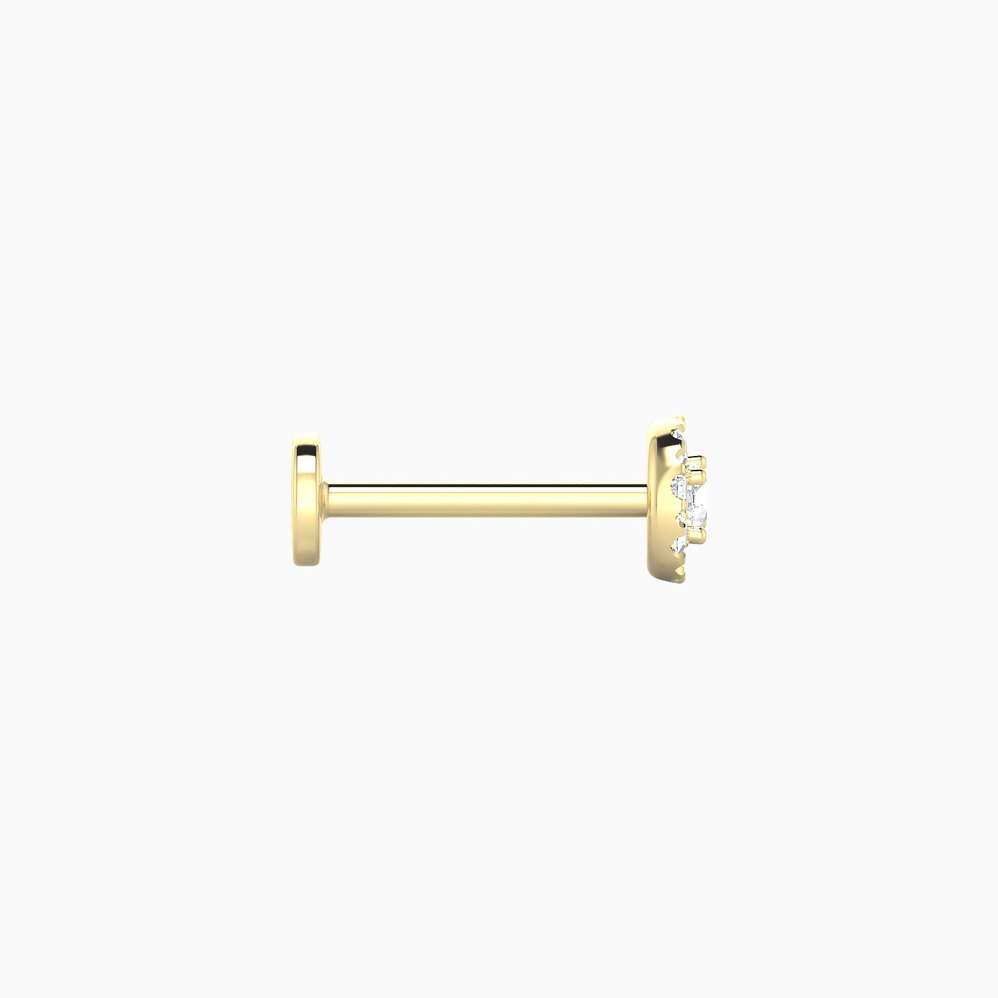 Eirene | 18k Yellow Gold 5 mm 8 mm Halo Round Diamond Piercing