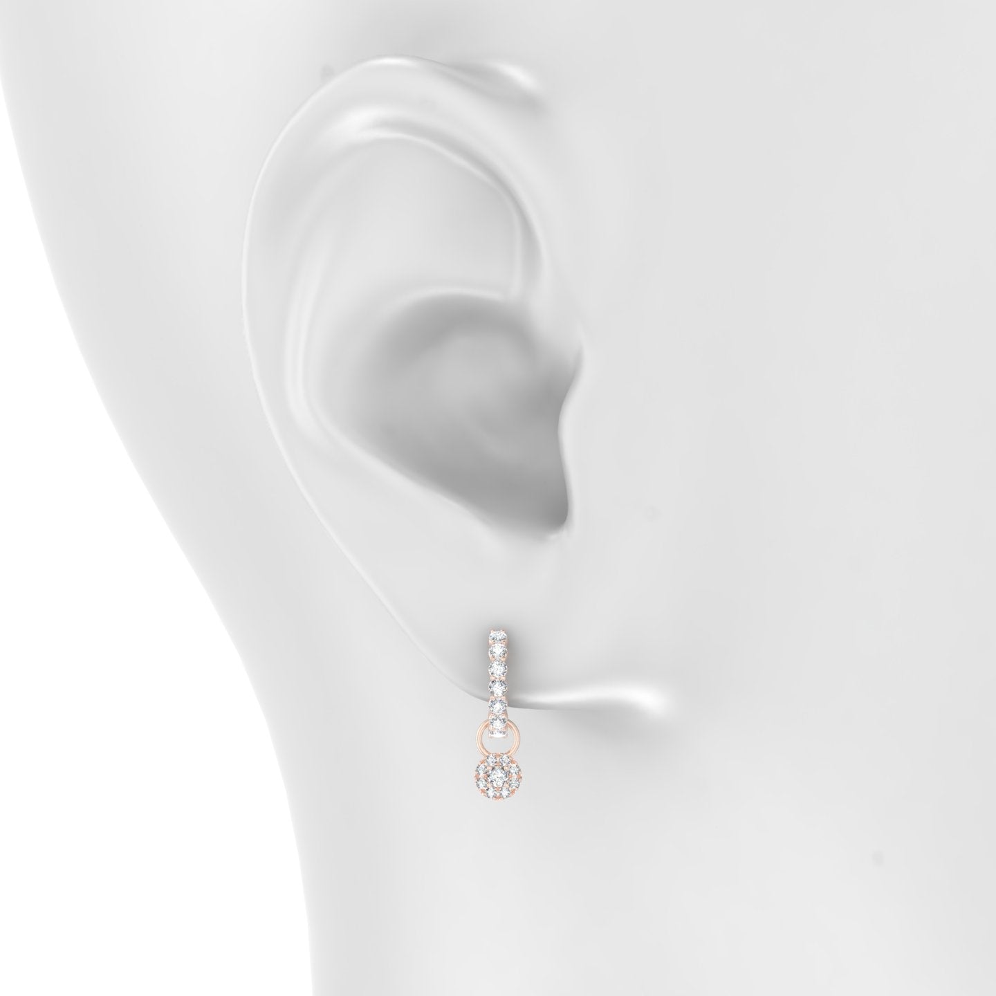 Eirene | 18k Rose Gold 4.5 mm Halo Round Diamond Charm