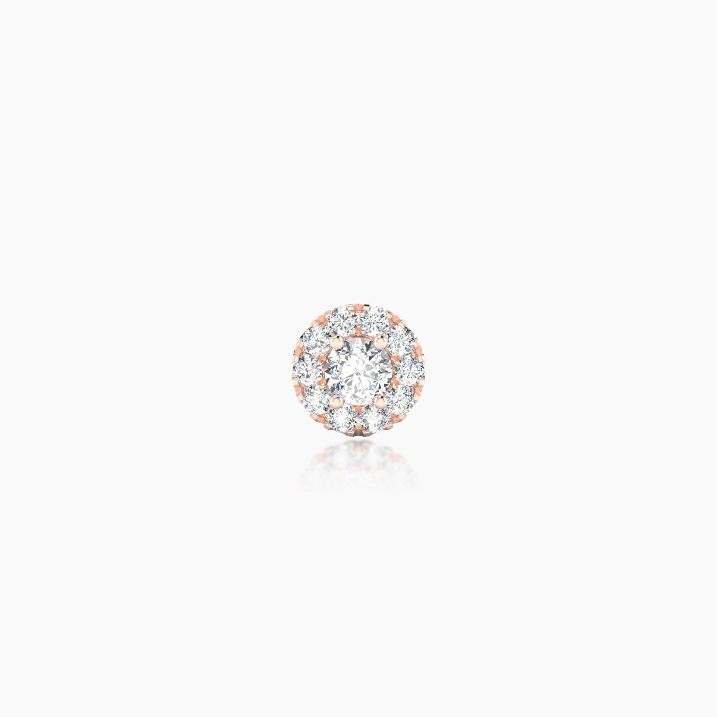 Eirene | 18k Rose Gold 5.5 mm 5 mm Halo Round Diamond Piercing