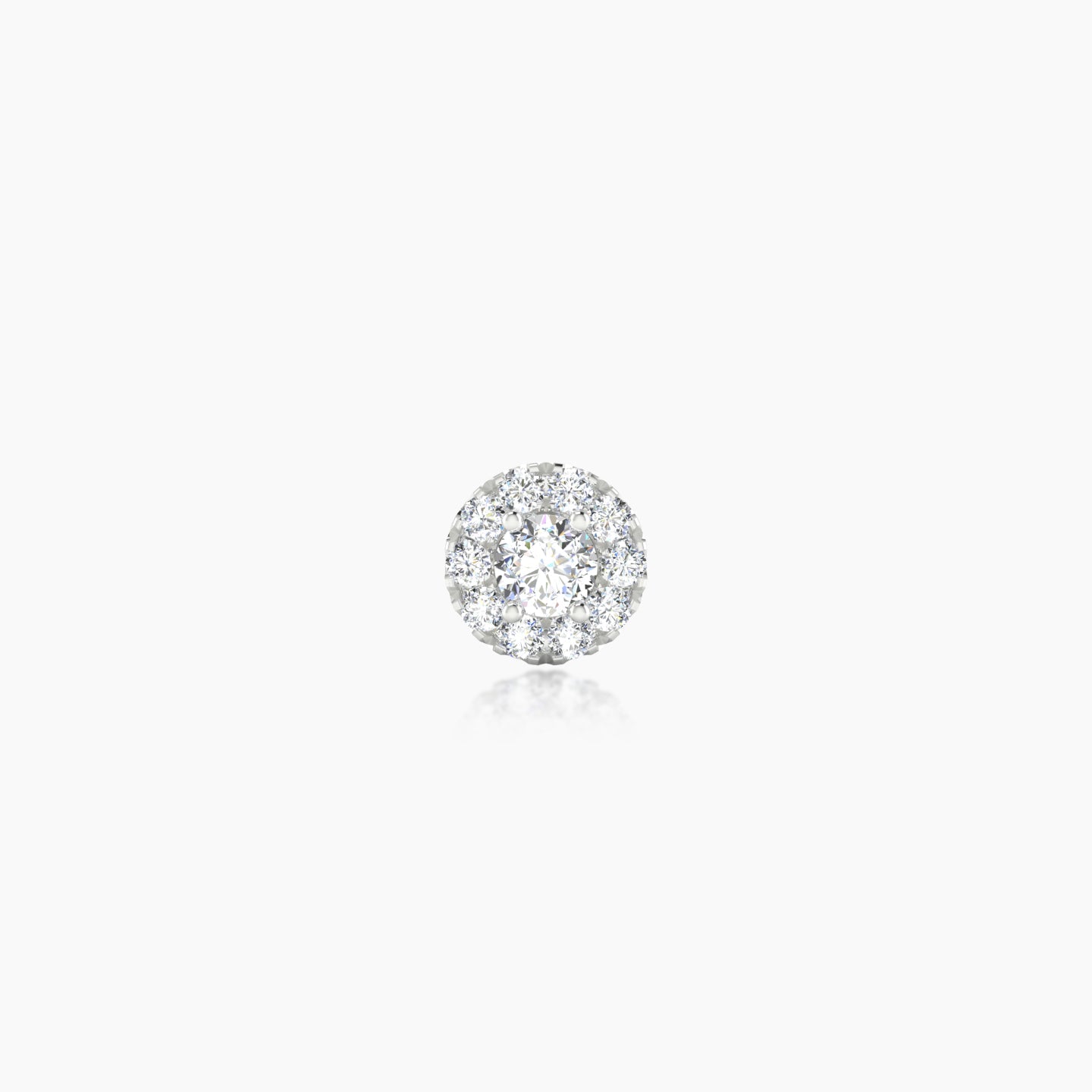 Eirene | 18k White Gold 5.5 mm 5 mm Halo Round Diamond Piercing