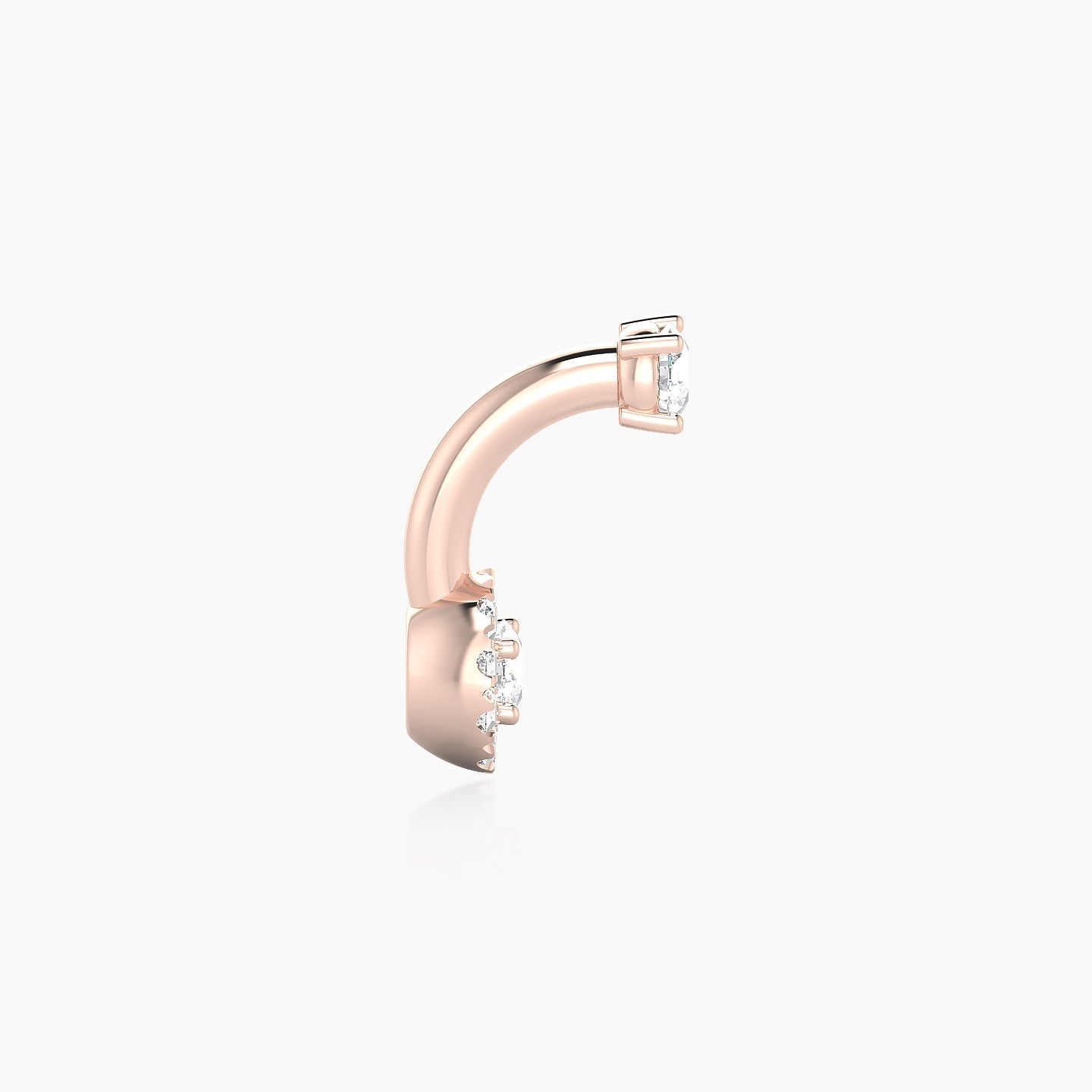 Eirene | 18k Rose Gold 8 mm 5.5 mm Halo Round Diamond Navel Piercing