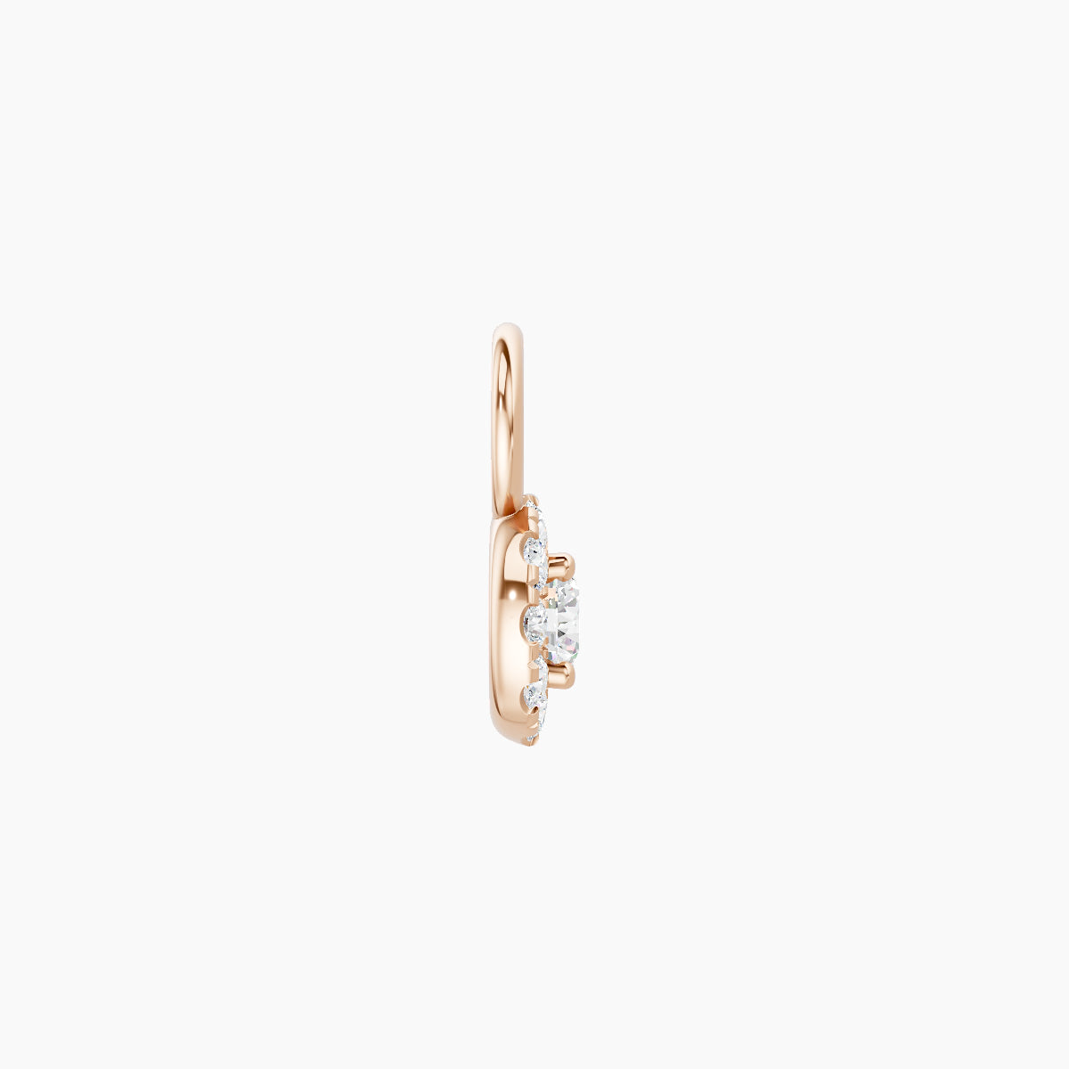 Eirene | 18k Rose Gold 5 mm Halo Round Diamond Charm