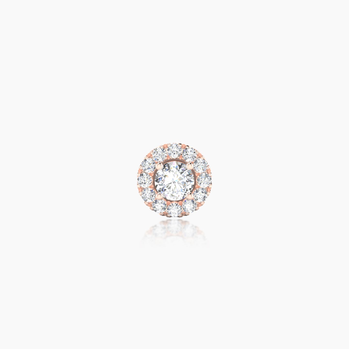 Eirene | 18k Rose Gold 6 mm 5 mm Halo Round Diamond Piercing