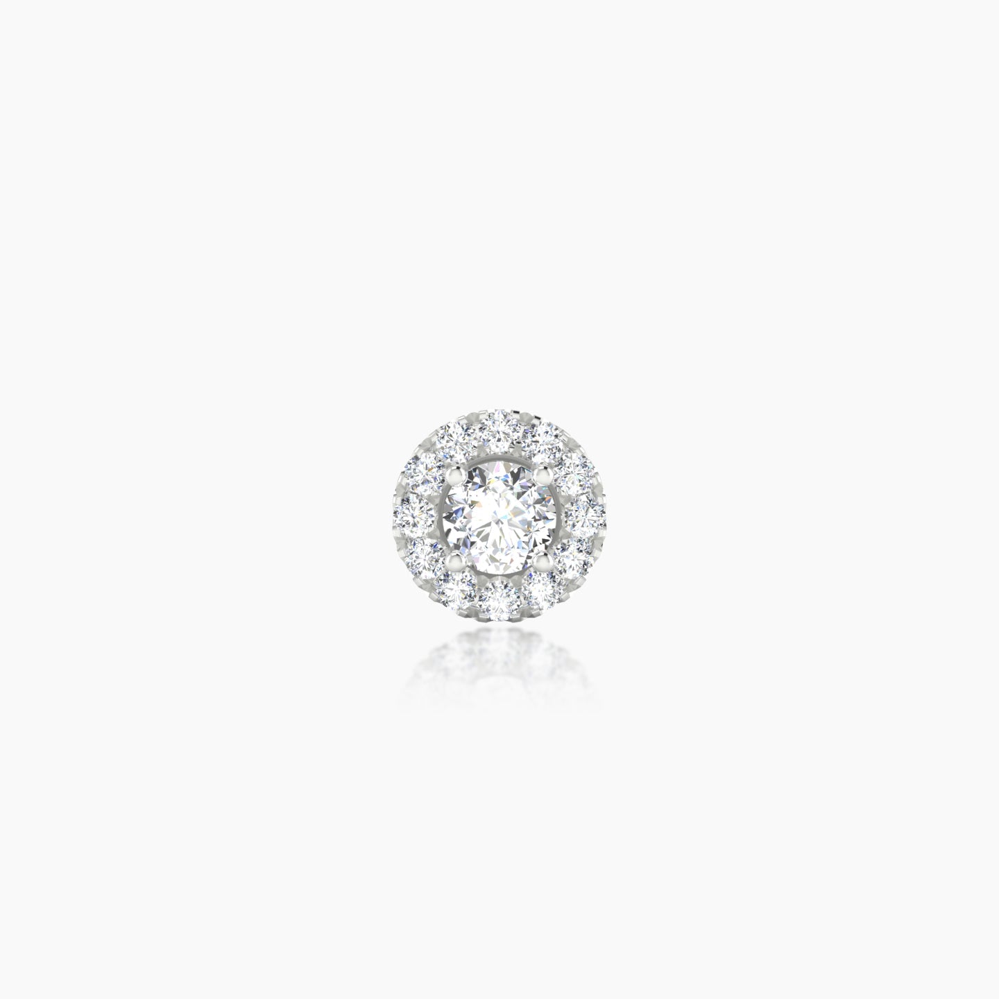 Eirene | 18k White Gold 6 mm 5 mm Halo Round Diamond Piercing