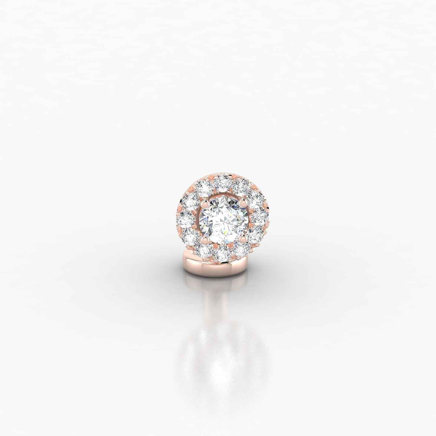 Eirene | 18k Rose Gold 6 mm 6 mm Halo Round Diamond Floating Navel Piercing