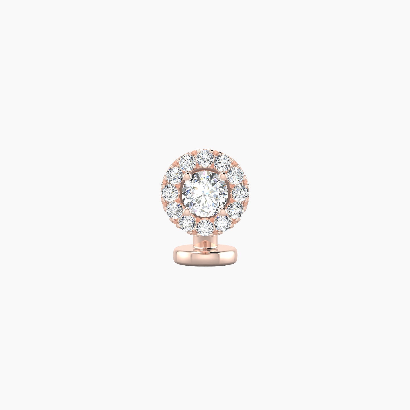 Eirene | 18k Rose Gold 6 mm 6 mm Halo Round Diamond Floating Navel Piercing