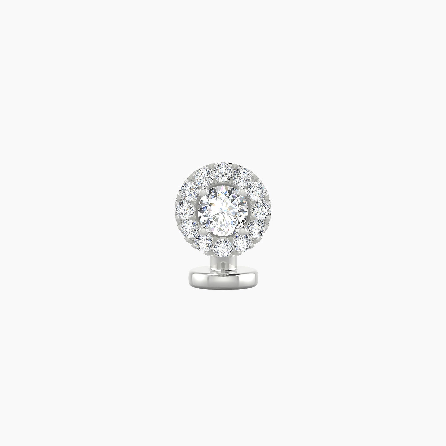 Eirene | 18k White Gold 6 mm 6 mm Halo Round Diamond Floating Navel Piercing