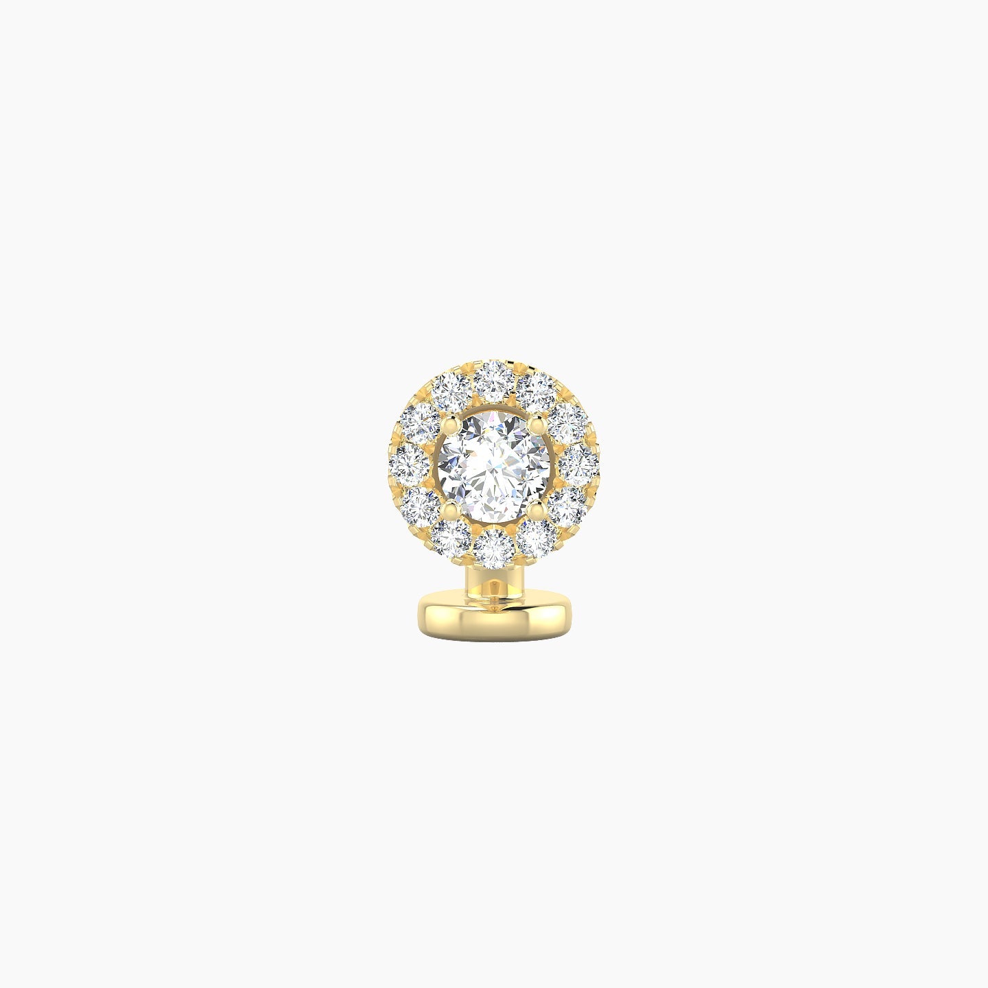 Eirene | 18k Yellow Gold 6 mm 6 mm Halo Round Diamond Floating Navel Piercing