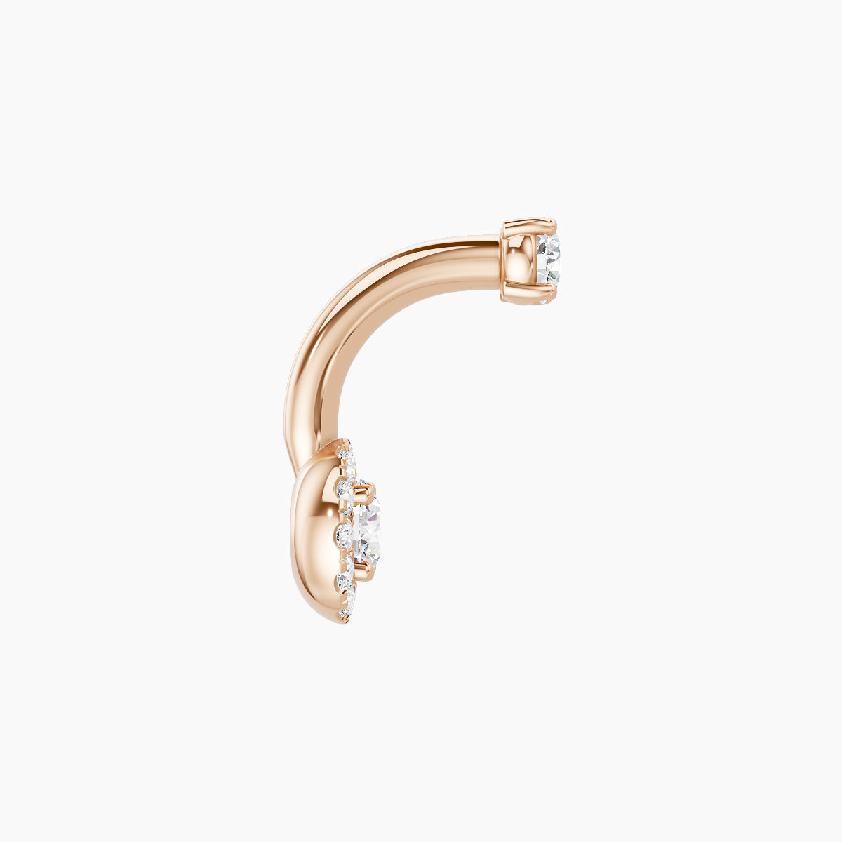 Eirene | 18k Rose Gold 6 mm 6 mm Halo Round Diamond Navel Piercing