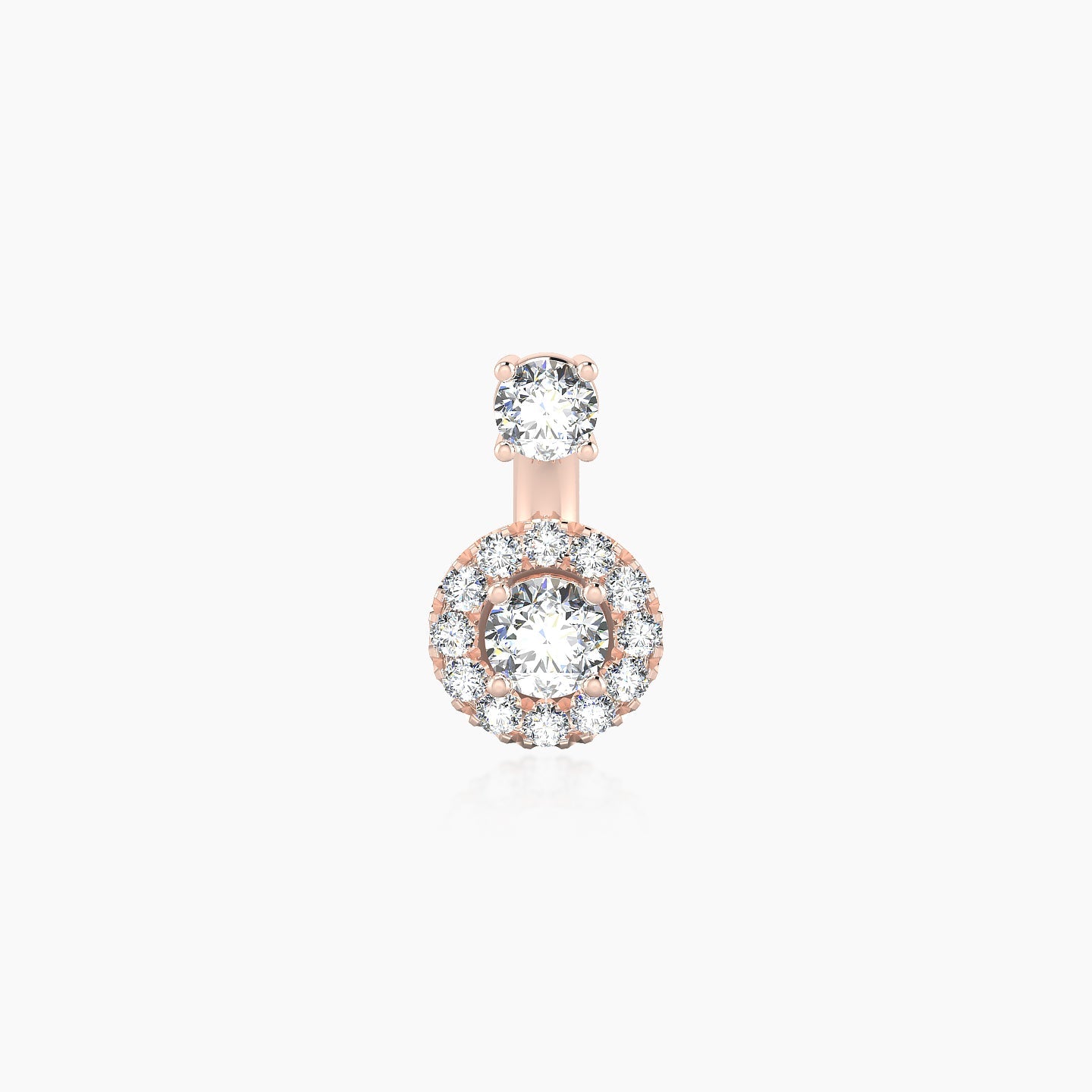 Eirene | 18k Rose Gold 6 mm 6 mm Halo Round Diamond Navel Piercing