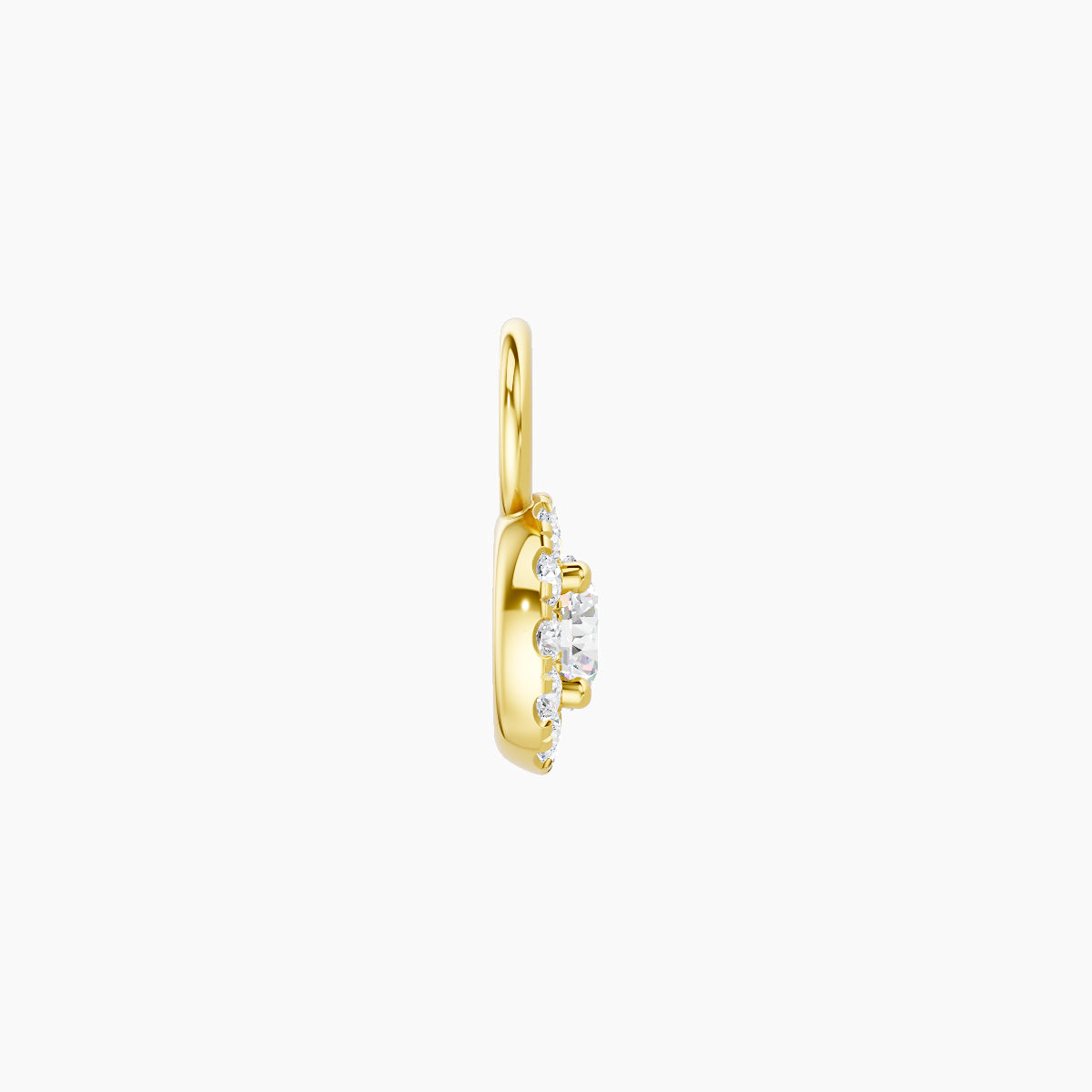 Eirene | 18k Yellow Gold 5.5 mm Halo Round Diamond Charm