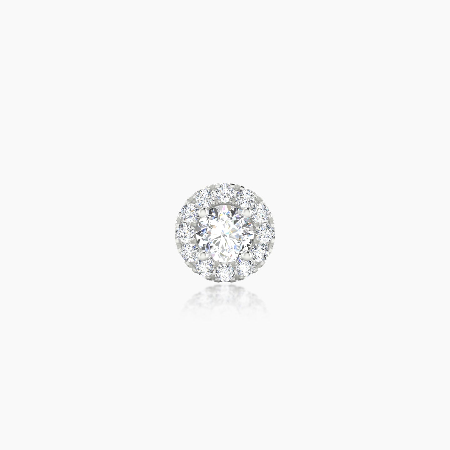 Eirene | 18k White Gold 6.5 mm 5 mm Halo Round Diamond Piercing