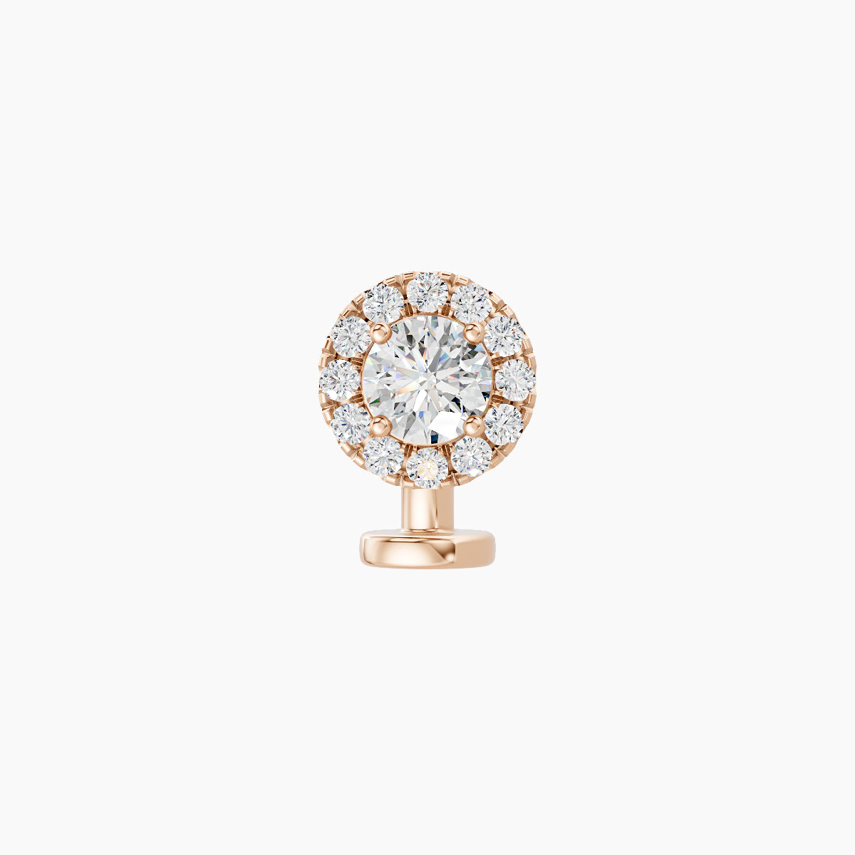Eirene | 18k Rose Gold 6 mm 6 mm Halo Round Diamond Floating Navel Piercing