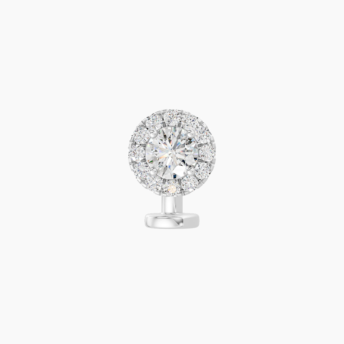 Eirene | 18k White Gold 6 mm 6 mm Halo Round Diamond Floating Navel Piercing